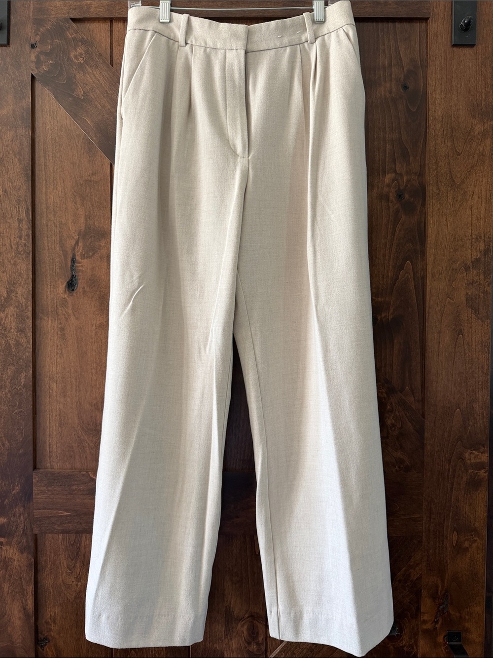 Abercrombie & Fitch Wide Leg Pleated Dress Pants - Cream sz 10